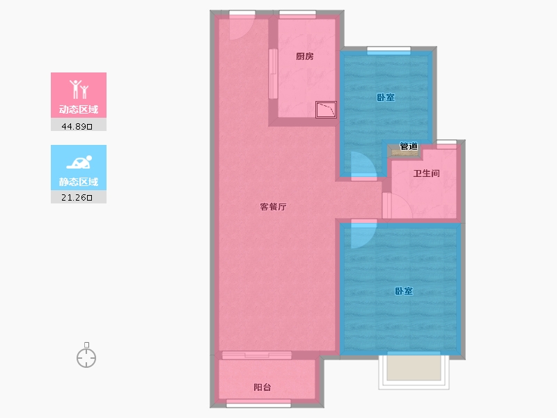 浙江省-舟山市-都会之光-58.00-户型库-动静分区