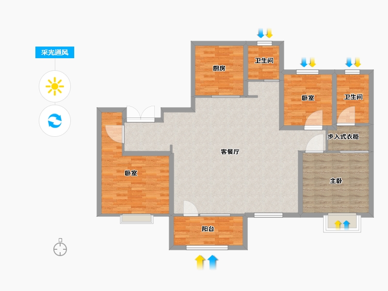 山东省-青岛市-保利天汇-112.00-户型库-采光通风