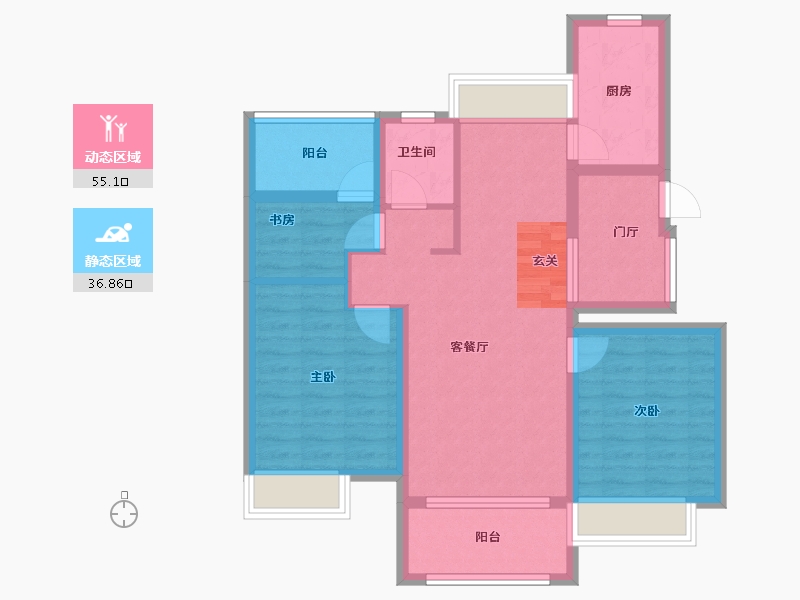 安徽省-滁州市-明发碧桂园桃源府邸-82.00-户型库-动静分区