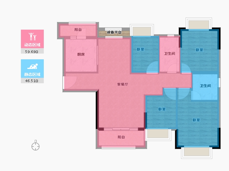 浙江省-绍兴市-诸暨恒大滨江御府-96.28-户型库-动静分区