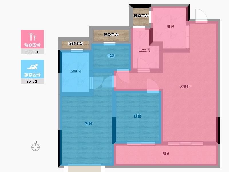 浙江省-温州市-远洋泊云庭-76.00-户型库-动静分区