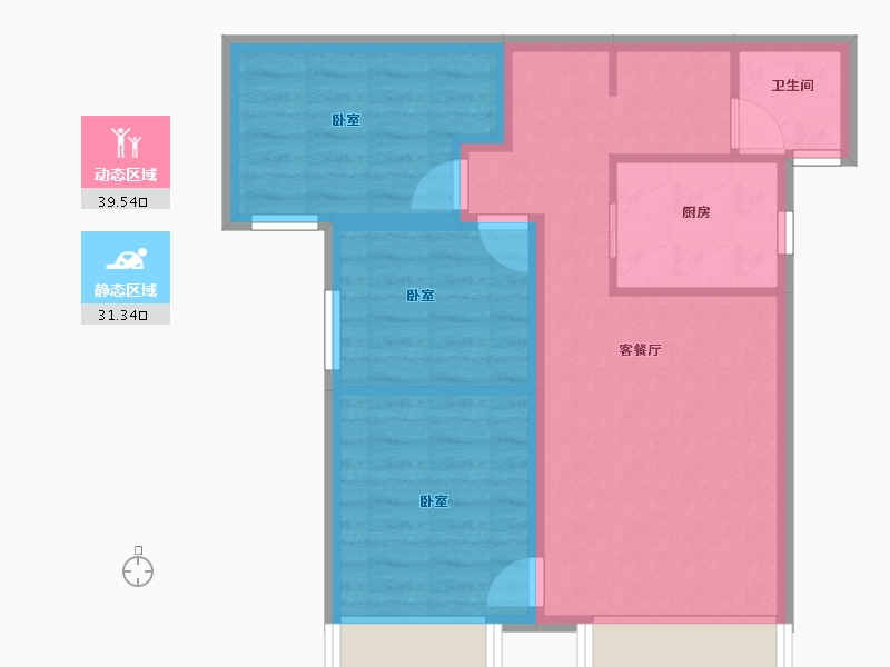 新疆维吾尔自治区-乌鲁木齐市-润泉府-62.71-户型库-动静分区