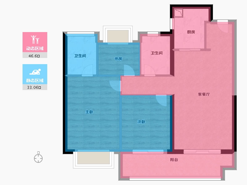 福建省-厦门市-阳光城丽景湾-71.00-户型库-动静分区