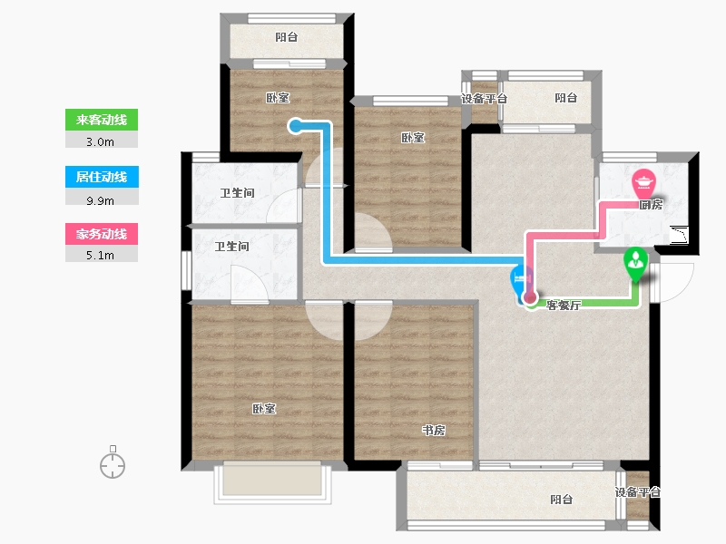 福建省-漳州市-碧桂园阳光城十里江湾-109.00-户型库-动静线