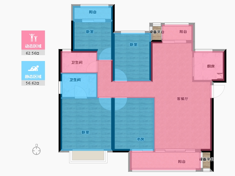 福建省-漳州市-碧桂园阳光城十里江湾-109.00-户型库-动静分区