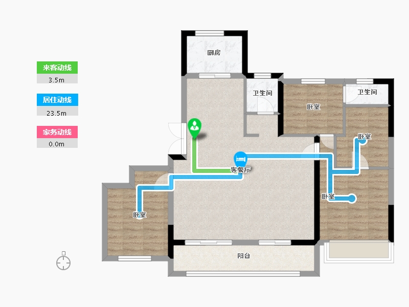 浙江省-宁波市-新鸿·光悦里-95.09-户型库-动静线