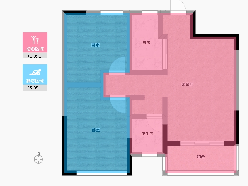 浙江省-嘉兴市-绿城乌镇蘭园-57.70-户型库-动静分区