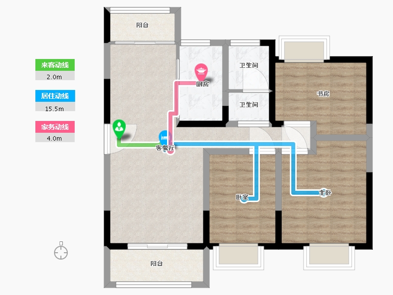 河南省-郑州市-法兰原著·半岛-86.80-户型库-动静线