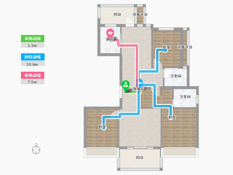 浙江省-绍兴市-勤业阳光龙庭-114.00-户型库-动静线