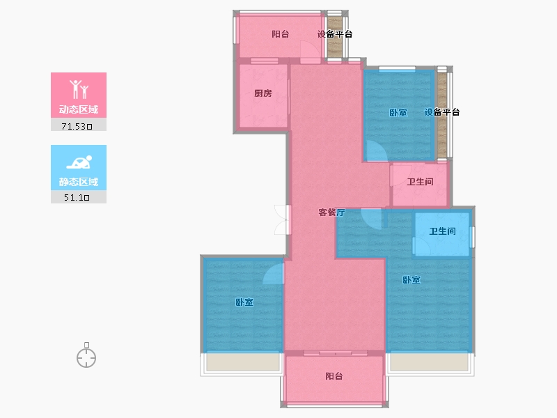 浙江省-绍兴市-勤业阳光龙庭-114.00-户型库-动静分区