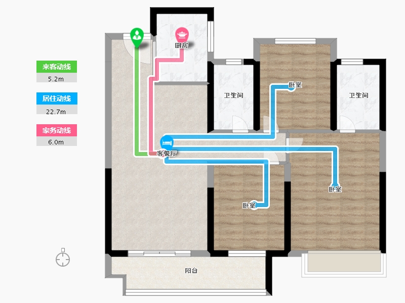 浙江省-温州市-中梁柏悦湾-92.99-户型库-动静线