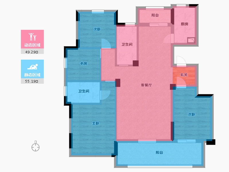 江西省-吉安市-东投阳光城-92.80-户型库-动静分区