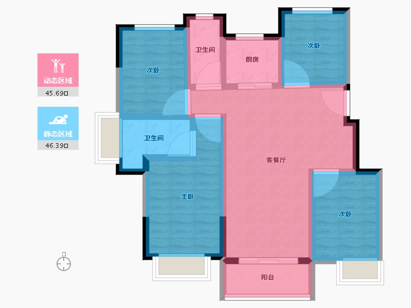 福建省-南平市-正荣·悦璟湾二期-81.00-户型库-动静分区