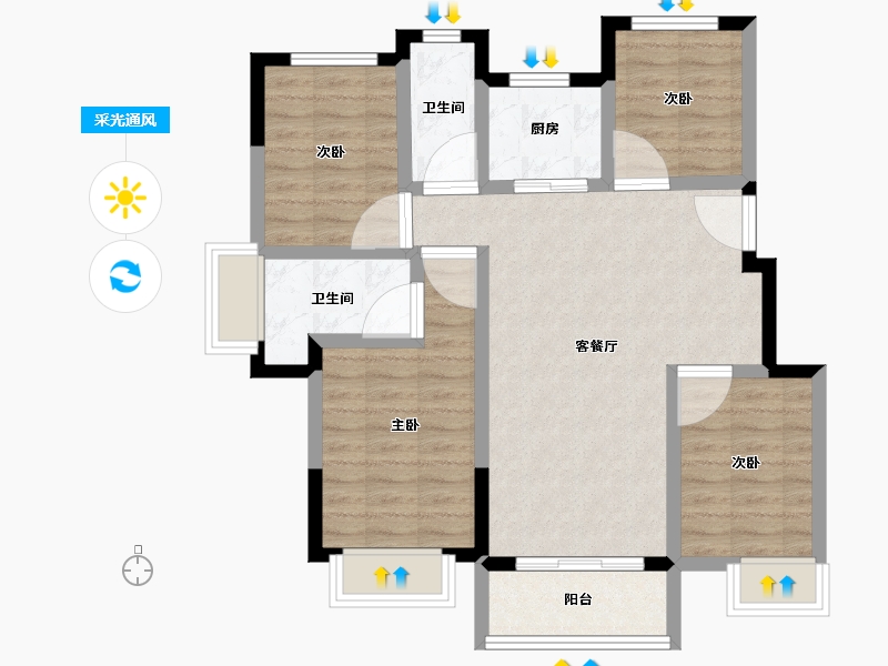 福建省-南平市-正荣·悦璟湾二期-81.00-户型库-采光通风