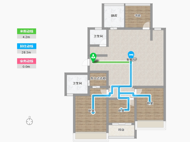 浙江省-嘉兴市-绿城乌镇蘭园-111.85-户型库-动静线