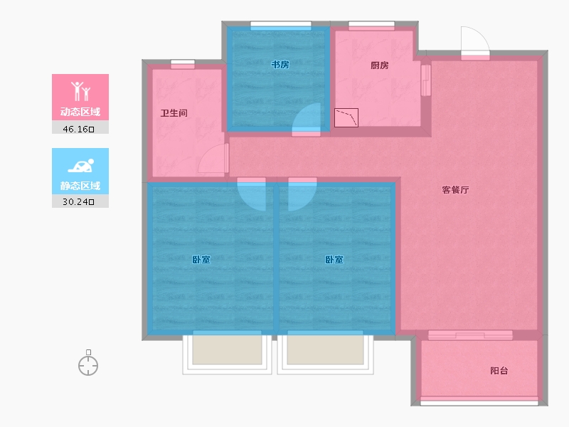 浙江省-舟山市-都会之光-67.00-户型库-动静分区