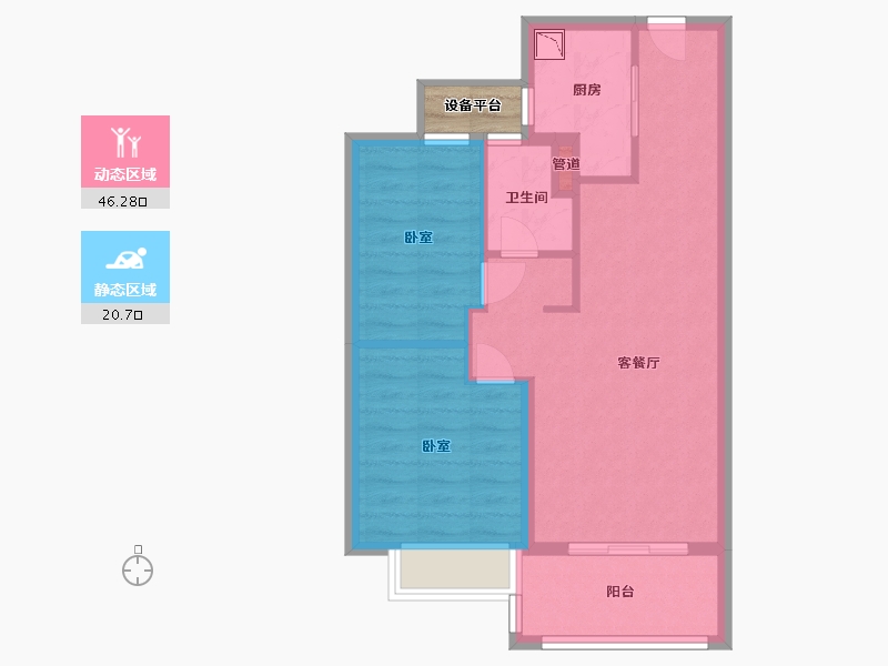 浙江省-宁波市-美的·映海潮-61.07-户型库-动静分区