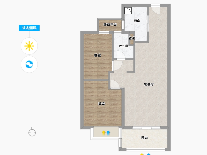 浙江省-宁波市-美的·映海潮-61.07-户型库-采光通风