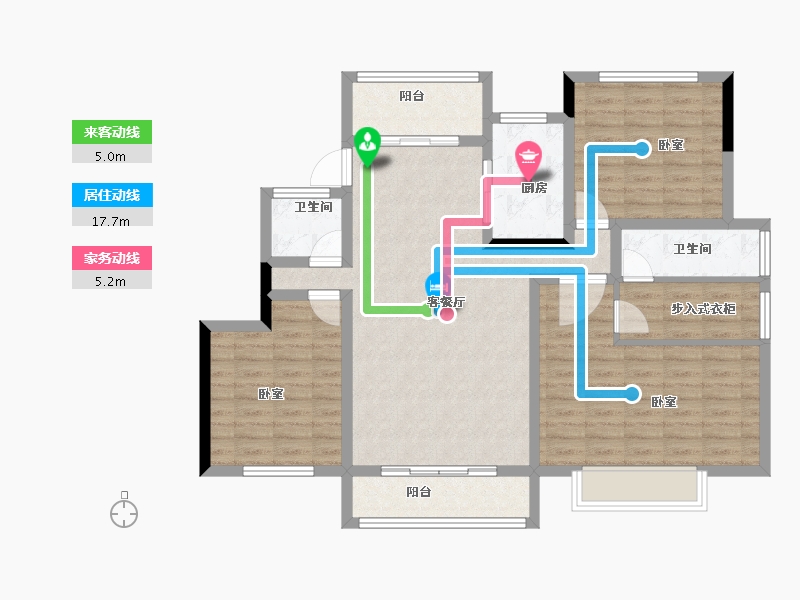 安徽省-淮南市-香颂小镇-105.10-户型库-动静线