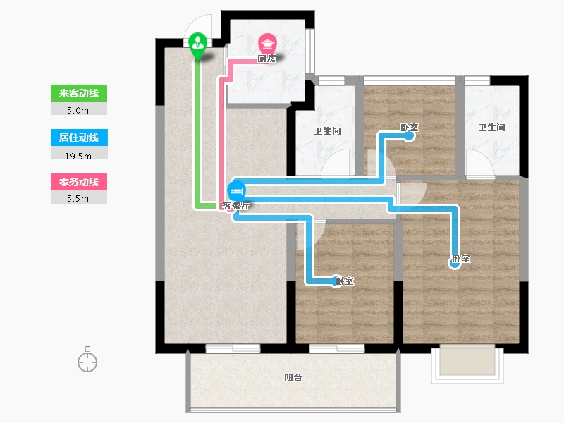 浙江省-嘉兴市-交投祥生白鹤郡-80.00-户型库-动静线