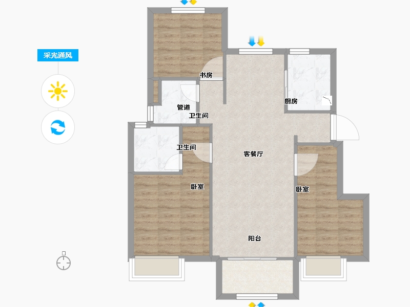 浙江省-舟山市-都会之光-82.01-户型库-采光通风