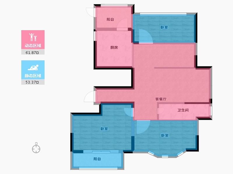 山东省-滨州市-宏福銘苑-103.00-户型库-动静分区