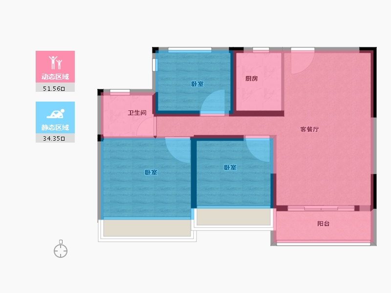 河南省-郑州市-巩义雅居乐·罗曼小镇-76.00-户型库-动静分区