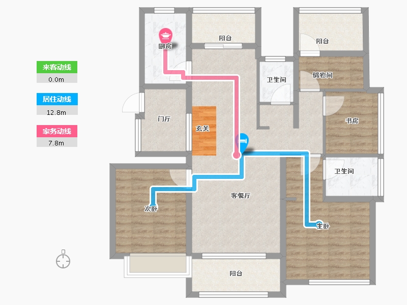 安徽省-滁州市-明发碧桂园桃源府邸-110.15-户型库-动静线