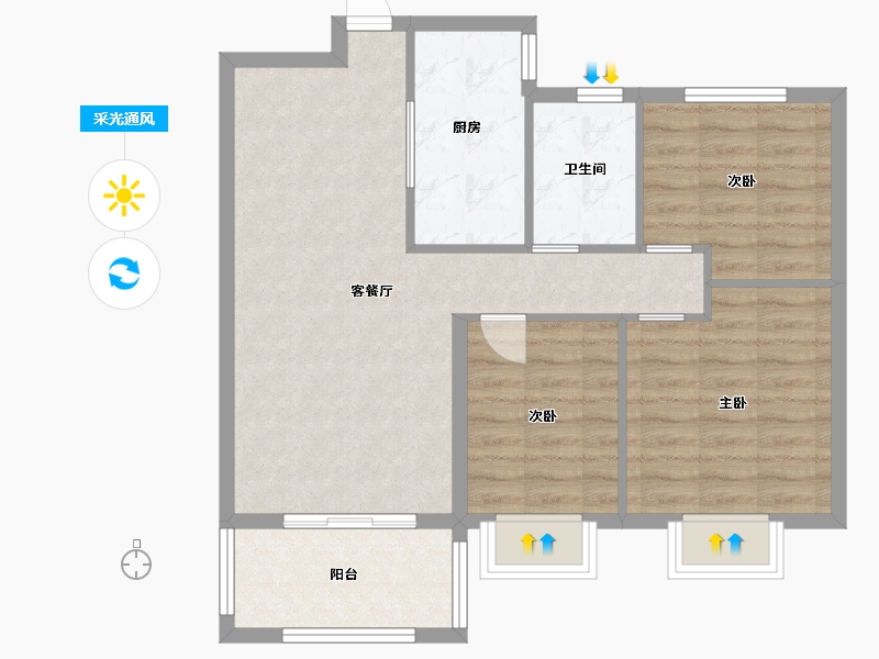 江西省-吉安市-泽盛·江南府-77.00-户型库-采光通风