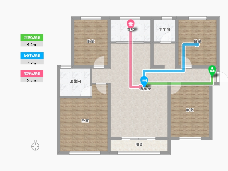 山东省-滨州市-海通御墅蓝庭-114.00-户型库-动静线