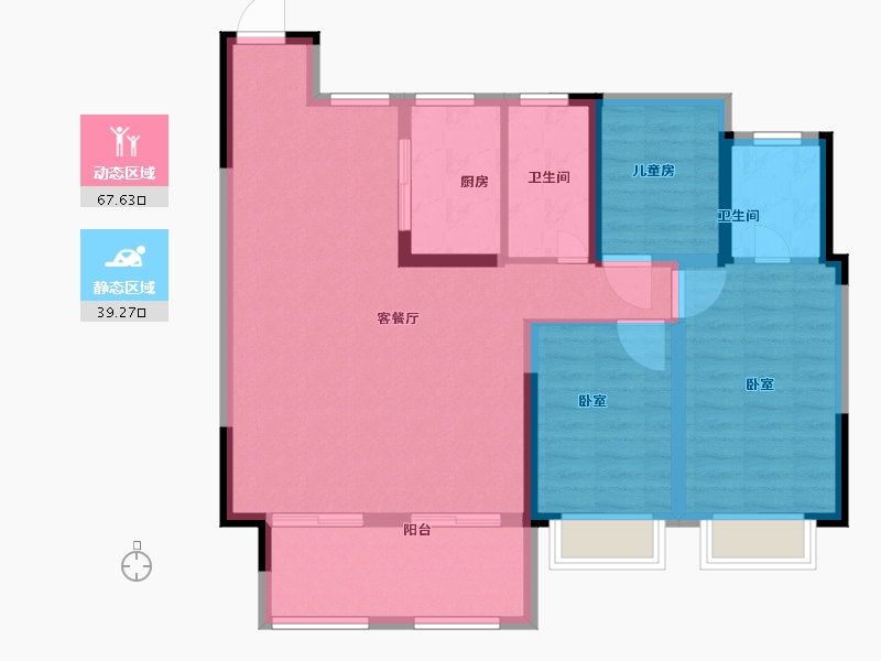 安徽省-合肥市-新城悦隽九里-96.01-户型库-动静分区