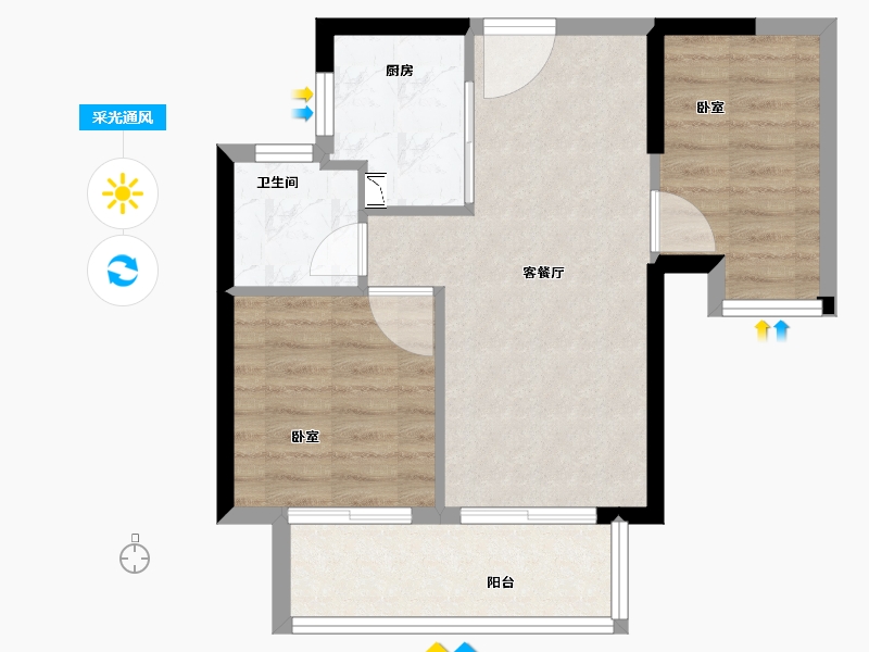 福建省-漳州市-保利李白的院子-53.00-户型库-采光通风