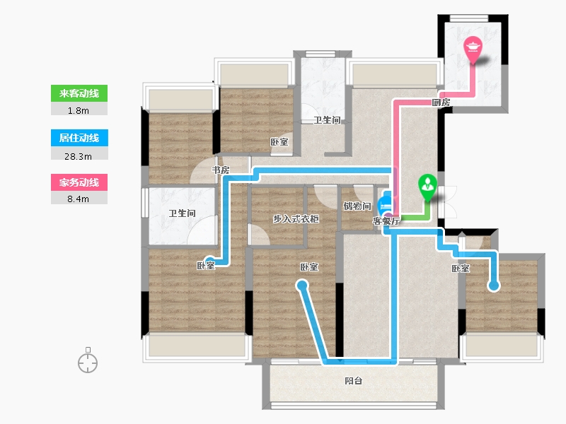 浙江省-绍兴市-祥生金地-114.00-户型库-动静线