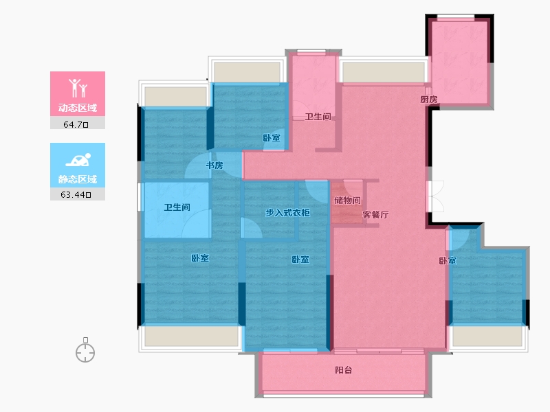 浙江省-绍兴市-祥生金地-114.00-户型库-动静分区