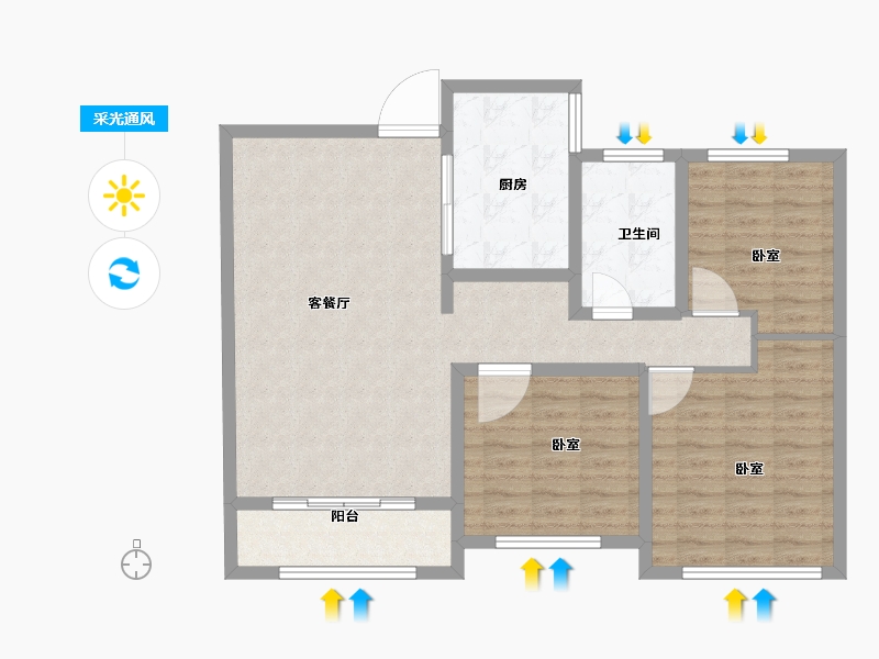 山东省-菏泽市-齐鲤万家新城-94.00-户型库-采光通风