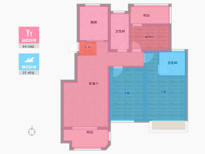 安徽省-滁州市-明发碧桂园桃源观澜-88.00-户型库-动静分区