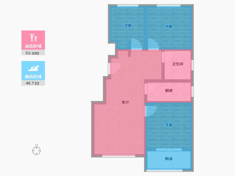 山东省-淄博市-尚美名苑-87.00-户型库-动静分区