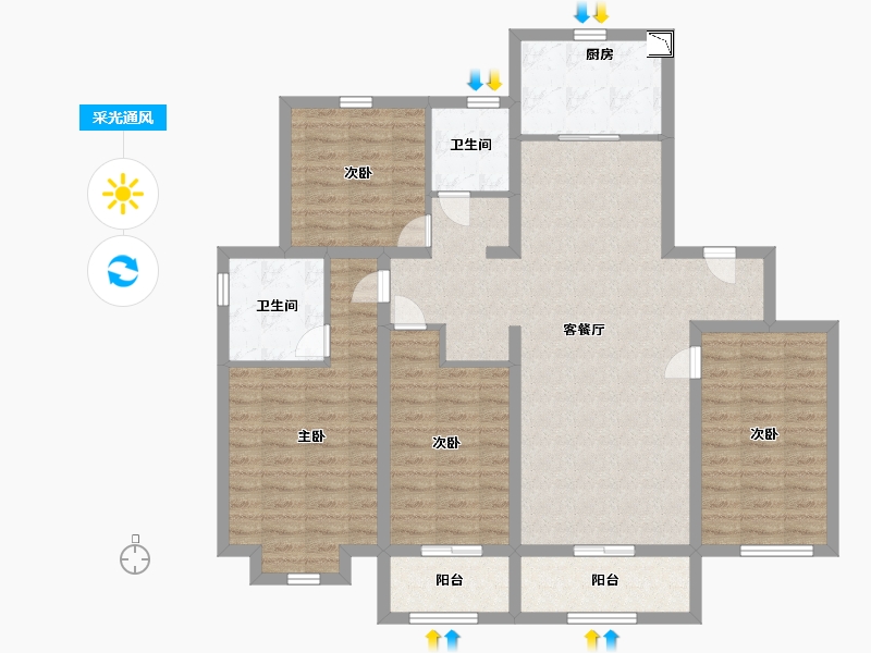 山东省-青岛市-中建锦绣城-113.99-户型库-采光通风