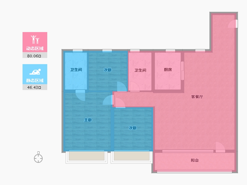 山东省-青岛市-铂悦灵犀湾-114.00-户型库-动静分区