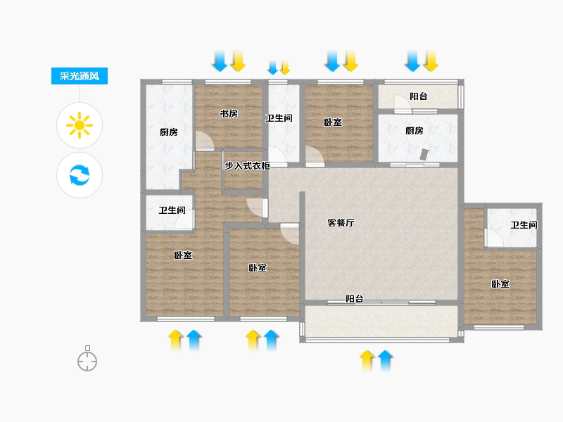 浙江省-宁波市-融创信达宁波府-172.00-户型库-采光通风