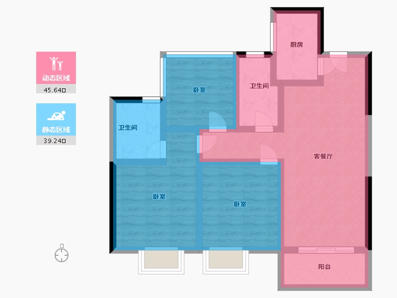 浙江省-温州市-中南玖峰花苑-73.99-户型库-动静分区