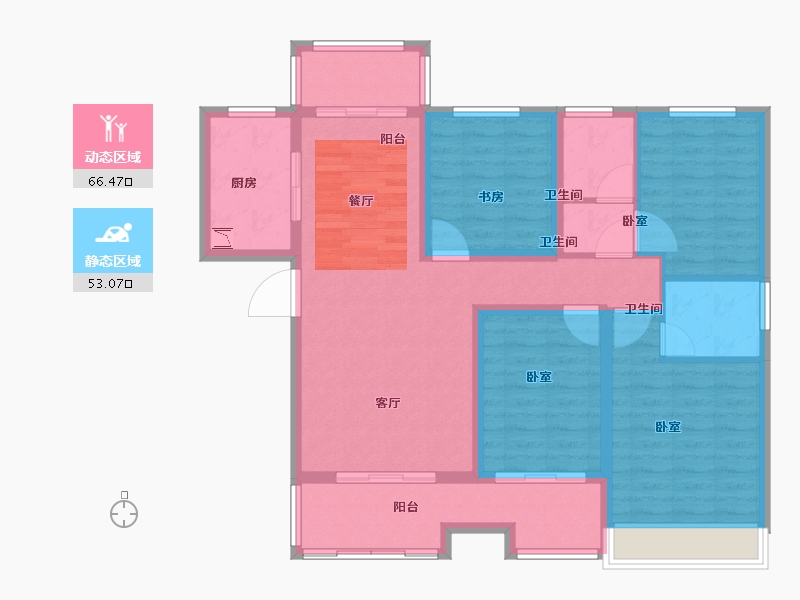 安徽省-马鞍山市-奥园誉湖湾-107.29-户型库-动静分区