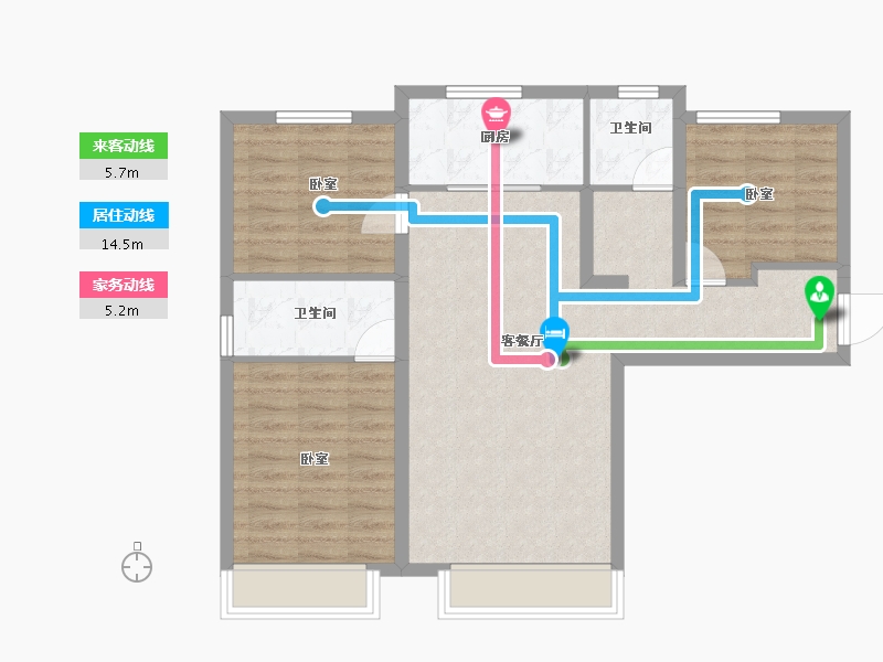 新疆维吾尔自治区-乌鲁木齐市-润泉府-80.75-户型库-动静线