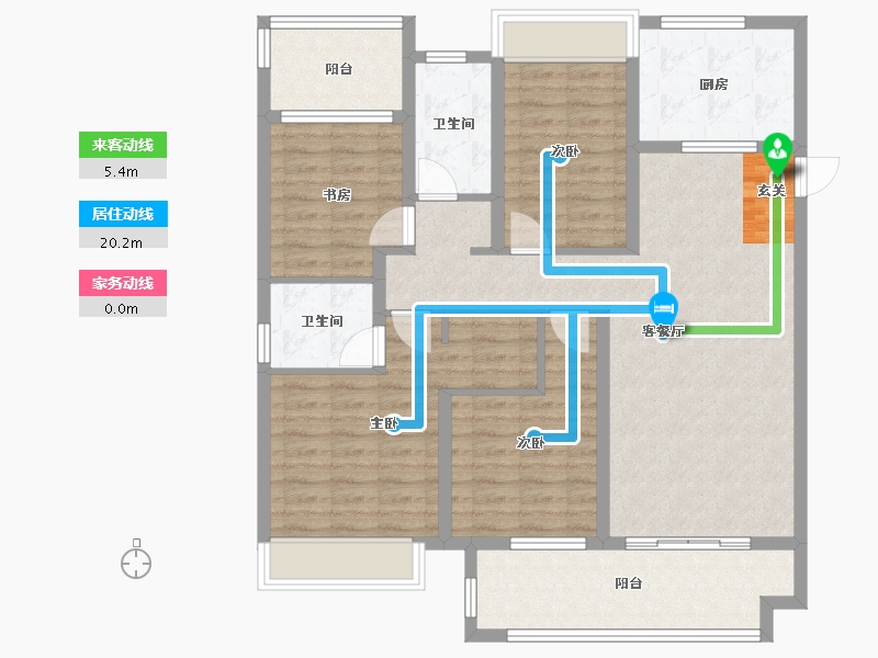 安徽省-滁州市-明发碧桂园桃源府邸-111.00-户型库-动静线