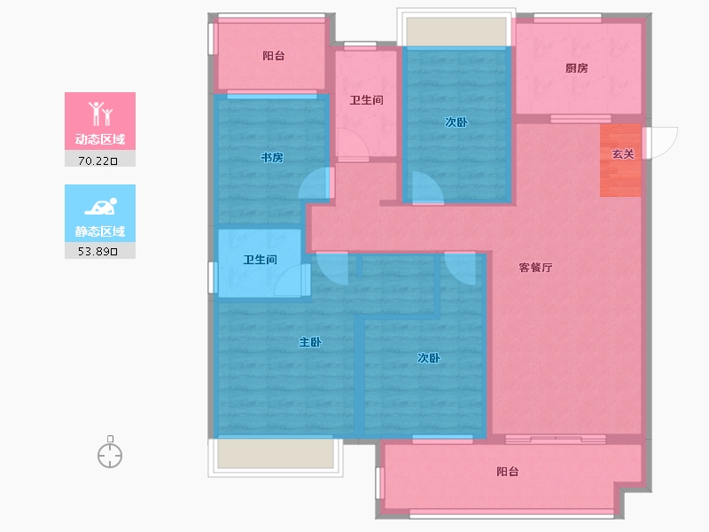 安徽省-滁州市-明发碧桂园桃源府邸-111.00-户型库-动静分区