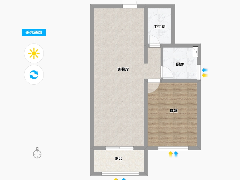 山东省-菏泽市-华瑞紫云台-61.00-户型库-采光通风