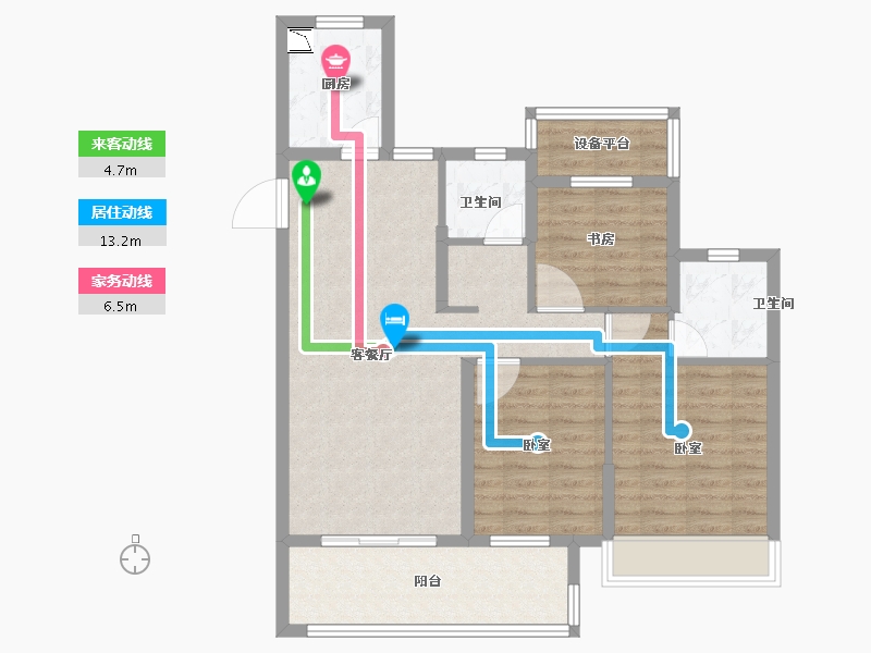 安徽省-合肥市-文一泊心湾-86.99-户型库-动静线