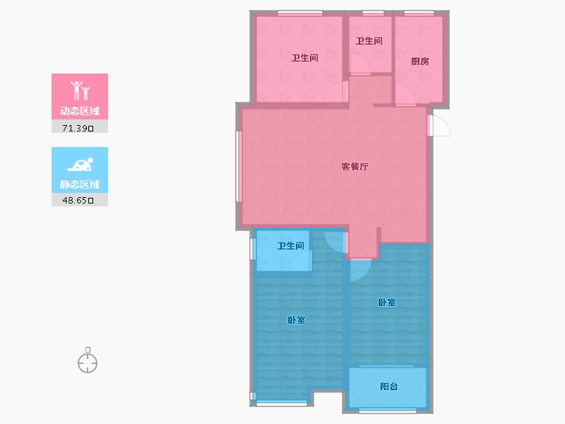 山东省-菏泽市-齐鲤万家新城-108.65-户型库-动静分区