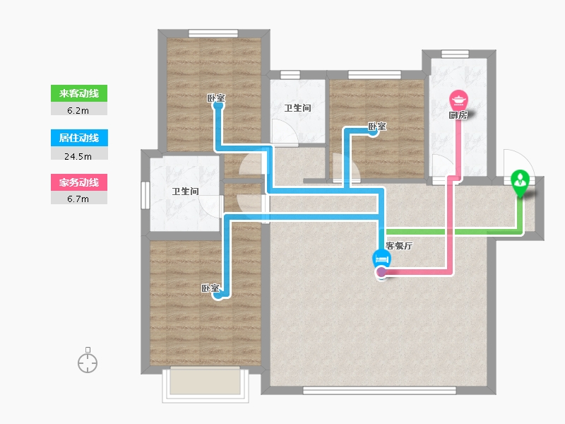 新疆维吾尔自治区-乌鲁木齐市-绿地城二期-87.54-户型库-动静线