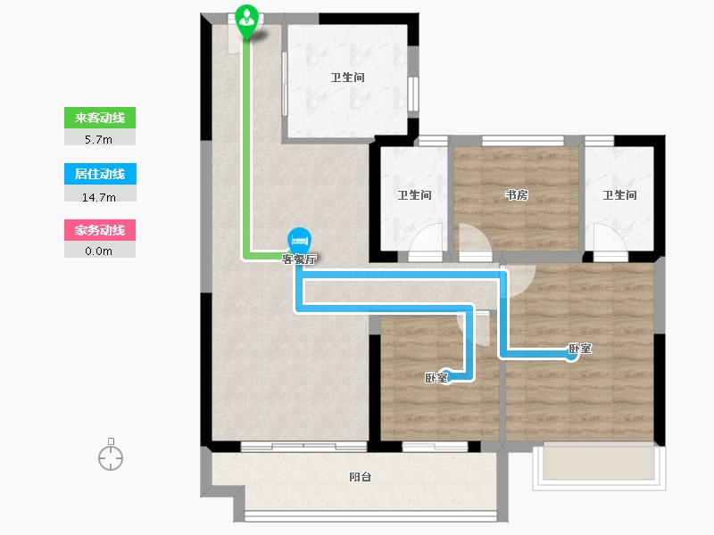 浙江省-嘉兴市-碧桂园天凝源著-80.19-户型库-动静线